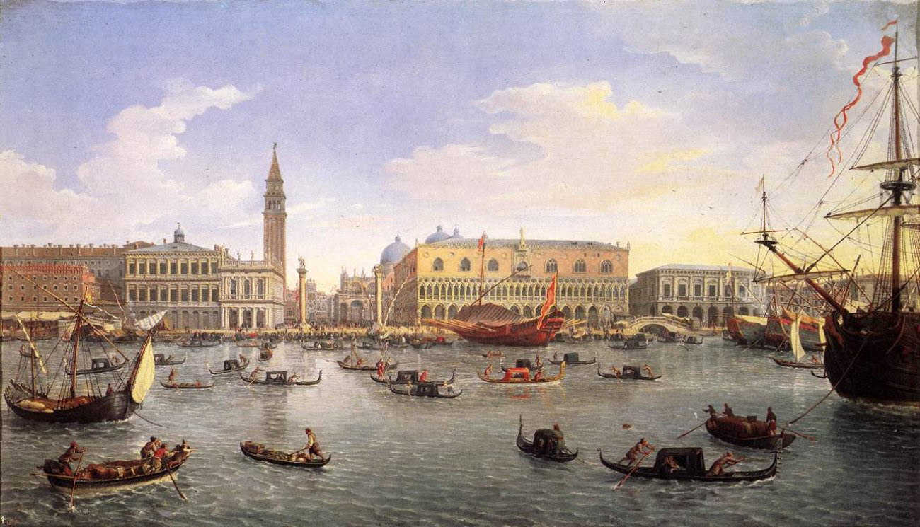  the molo seen from the bacino di san marco